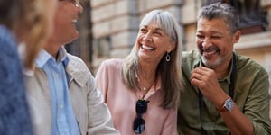 Senior friends laughing